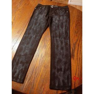 Juniors Jr Size 13 Almost Famous Black Bling Denim Blue Jeans Mid Rise